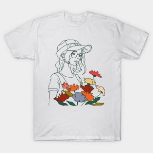 Girl with a bouquet of flowers T-Shirt